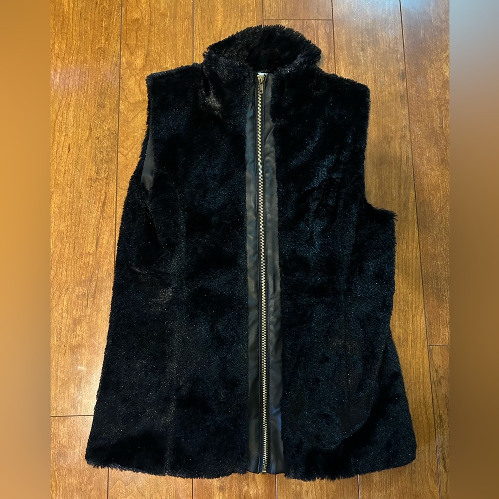 Lexi York Faux Fur Vest Black Small